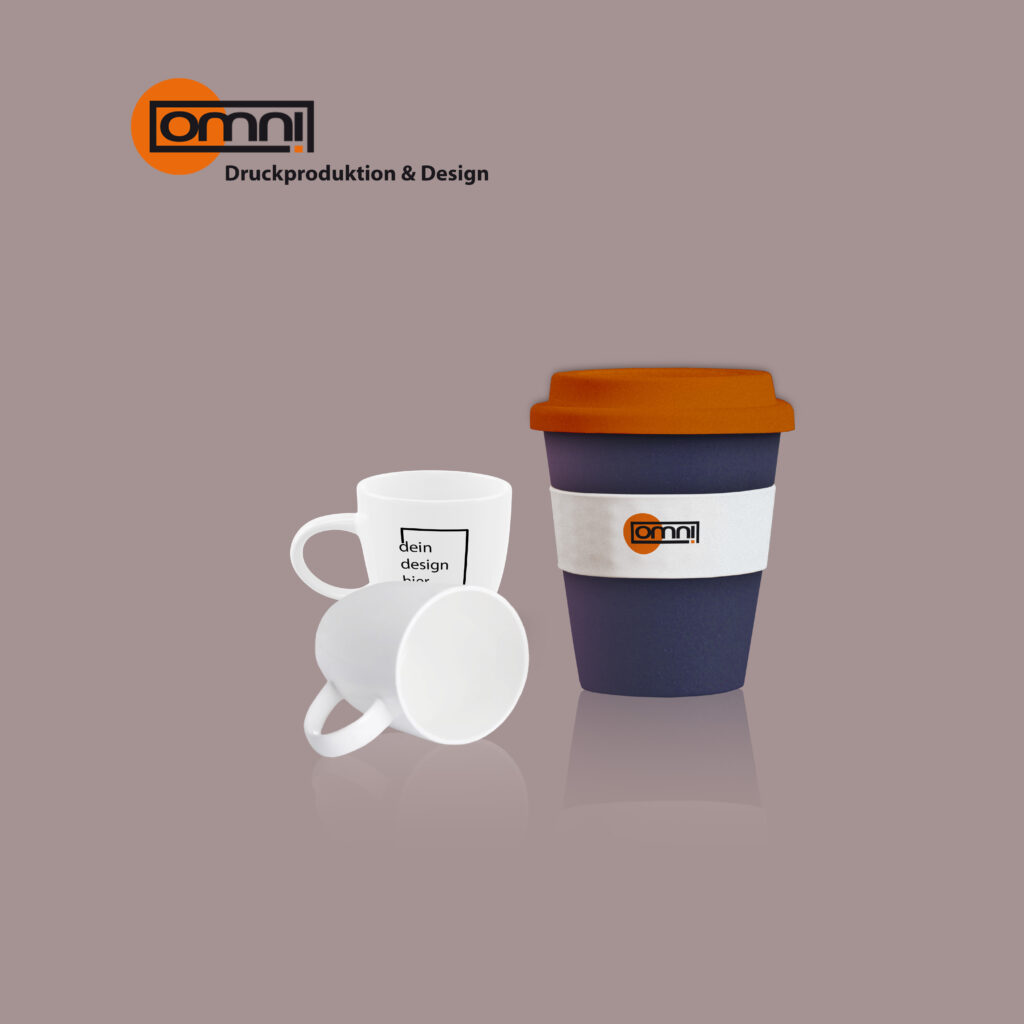 Kaffeetassen und Kaffeebecher individuell bedruckt und in verschiedener Farben und Formen nach ihrer Wunsch hergestellt. Ihr Design oder Logo könnte hier drauf stehen.